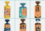 design bread packaging, cake, rusk toast label, bakery product USA, eu brands